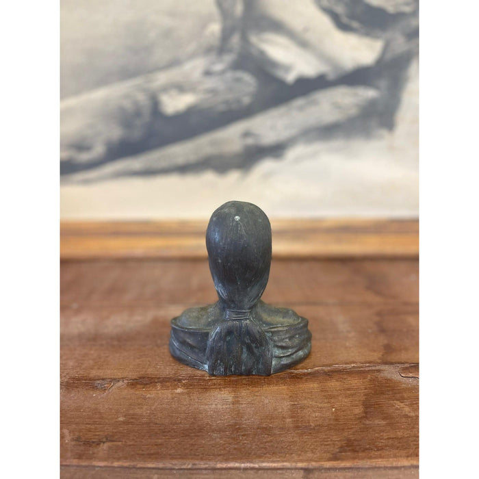 Antique Style Unsigned Sculpture of a Woman with Flower Detail