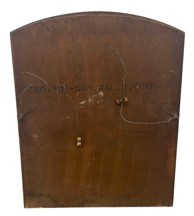 Antique Wall Mirror with Arched Top and Carved Wood Frame