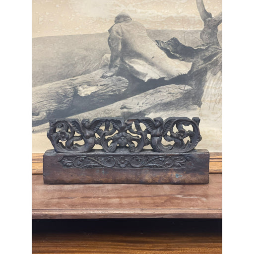 Antique Wood Carving Female Figurines Mermaid Motif Solid Wood Vintage Carving Handmade Organic Material decor art decor