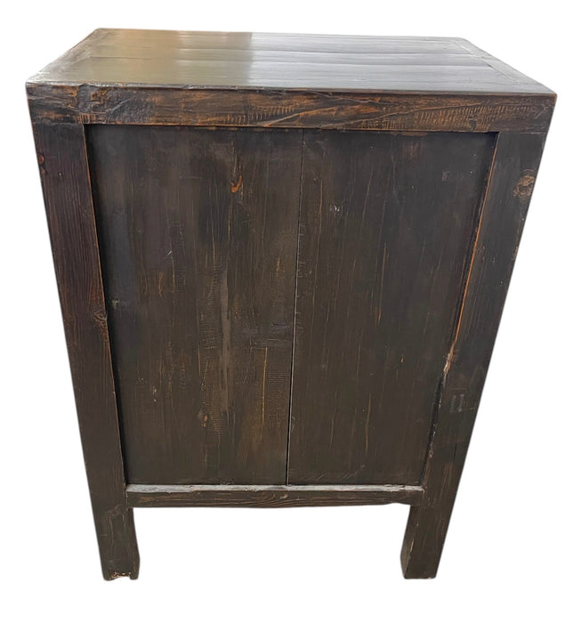 Chinese Red Cabinet with Gilt Figural and Dragon Motifs