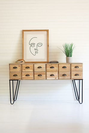 Mid Century Modern Style Chest of Drawers Metal Legs Hair Pin