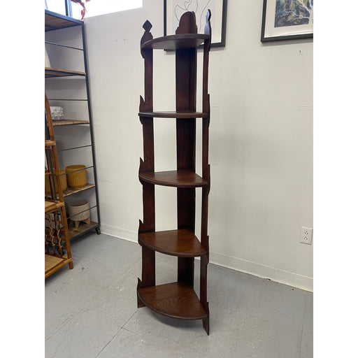 Early 20th Century Primitive Style Corner Bookcase or Bookshelf