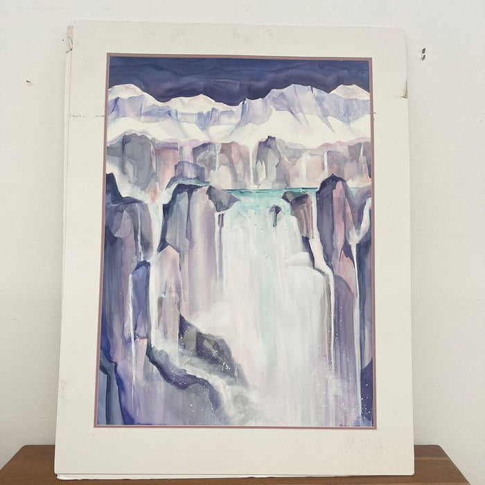 “Glacier” Matted watercolor painting by Marion Adams