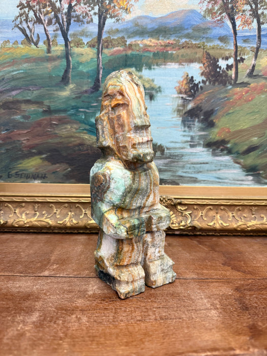 Hand-Carved possibly Onyx Stone Statue - Unique Tribal-Inspired Figurine Art Deco Style Possibly Vintage(Available by online purchase only)