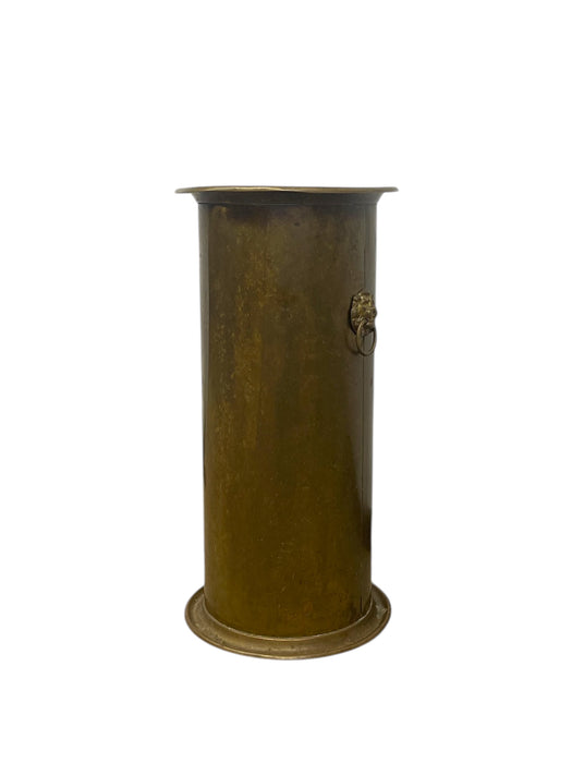 Vintage English Regency Brass Finished Lion-head Entryway Umbrella Stand