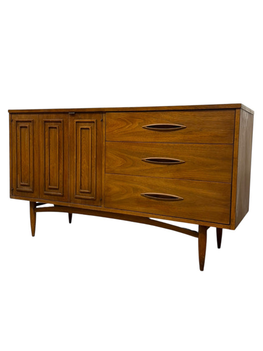 Vintage Mid Century Modern Walnut and Pecan credenza Broyhill Premier Line Sculptra Collection Circa 1957 (Available by Online Purchase Only)