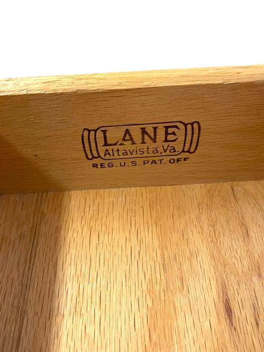 Mid-Century Modern Likely Oak Woven Front Cabinet by Lane Furniture, Altavista VA, 1970s