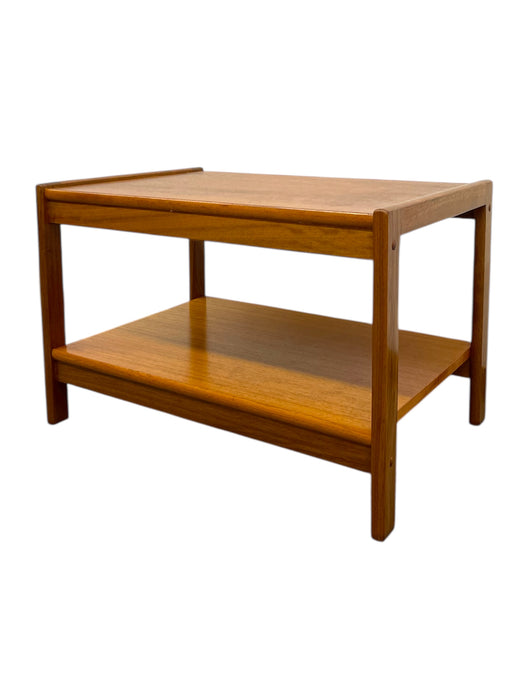 Vintage Danish Mid Century Modern Teak Two-Tier Side Table