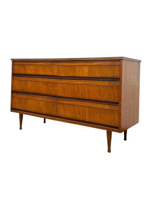 Vintage Mid Century Modern 6 Drawer Dresser Dovetailed Drawers