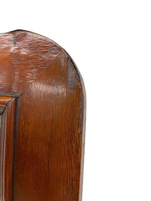 Possibly Antique Arts and Crafts Painted Mahogany Toned Wall Mirror with Geometric and Floral Marquetry, Early 20th Century