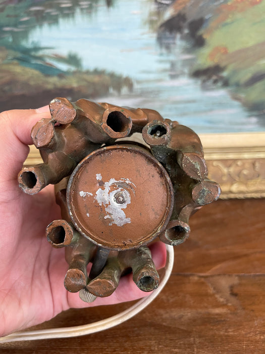 Art Deco Elephant Figural Lamp with Frosted Glass Globe Shade