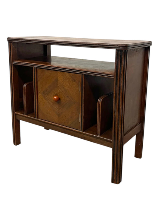 Art Deco Cabinet with Center Storage and Magazine Racks