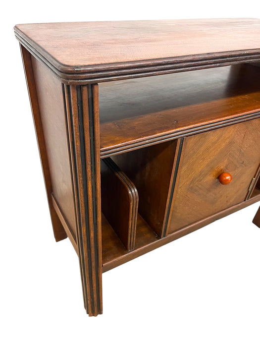 Art Deco Cabinet with Center Storage and Magazine Racks