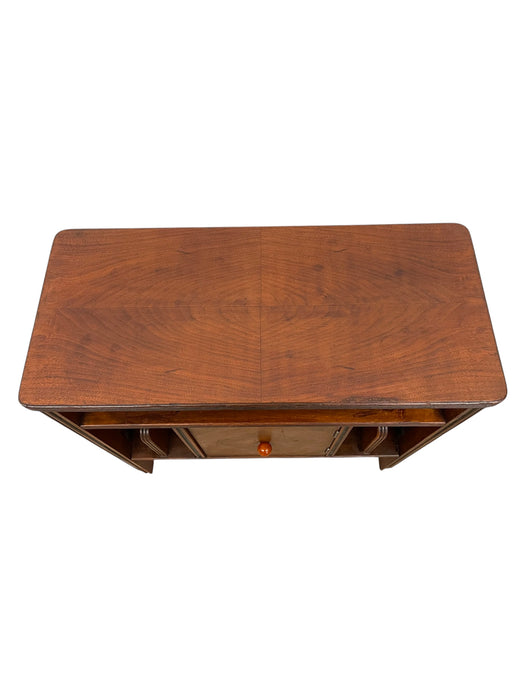 Art Deco Cabinet with Center Storage and Magazine Racks