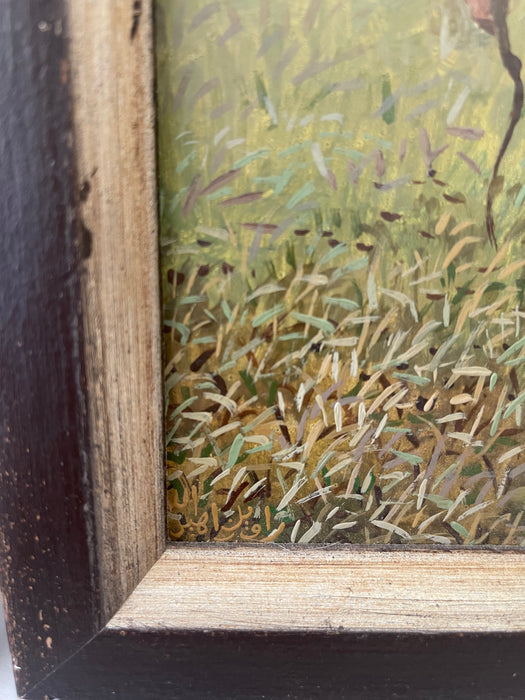 Pair of Vintage Tatar Guard and Woman Paintings in Traditional Dress