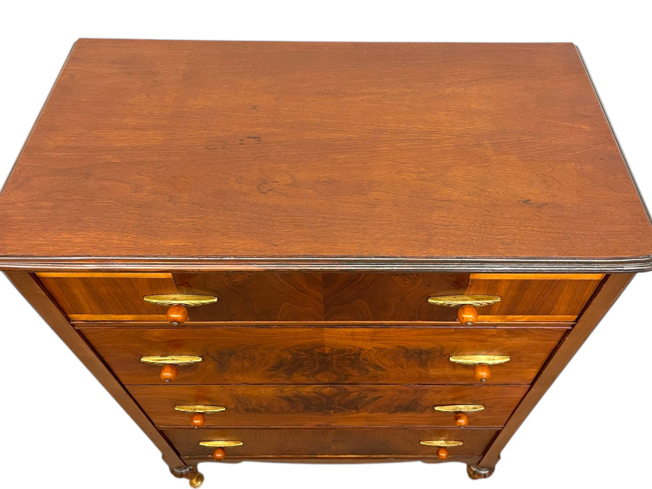 Antique Art Deco Dresser with Bakelite and Brass Finished Handles