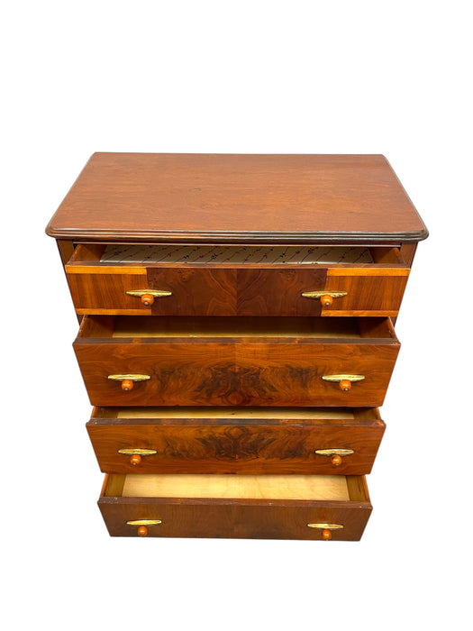 Antique Art Deco Dresser with Bakelite and Brass Finished Handles