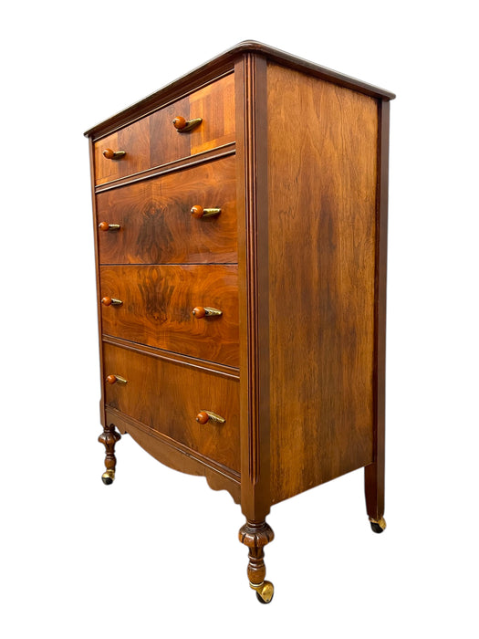 Antique Art Deco Dresser with Bakelite and Brass Finished Handles