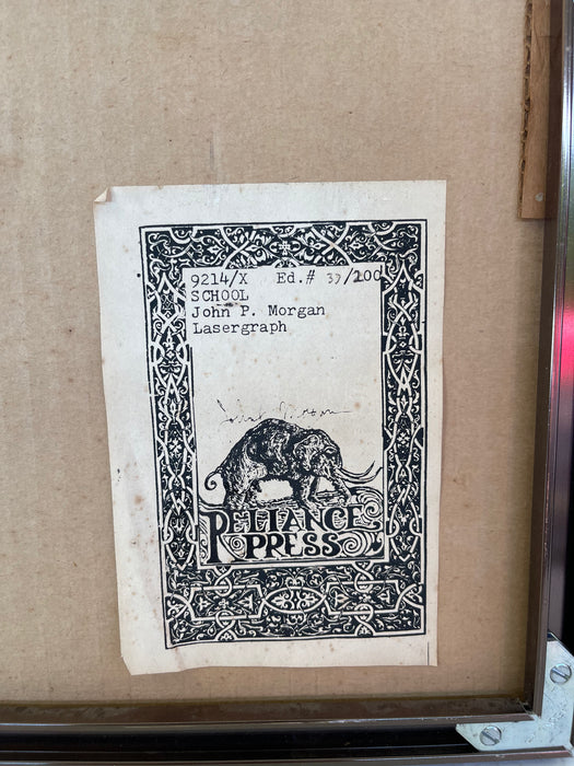 John P. Morgan "School" Limited Edition Signed Lasergraph Print, Reliance Press, 1980s