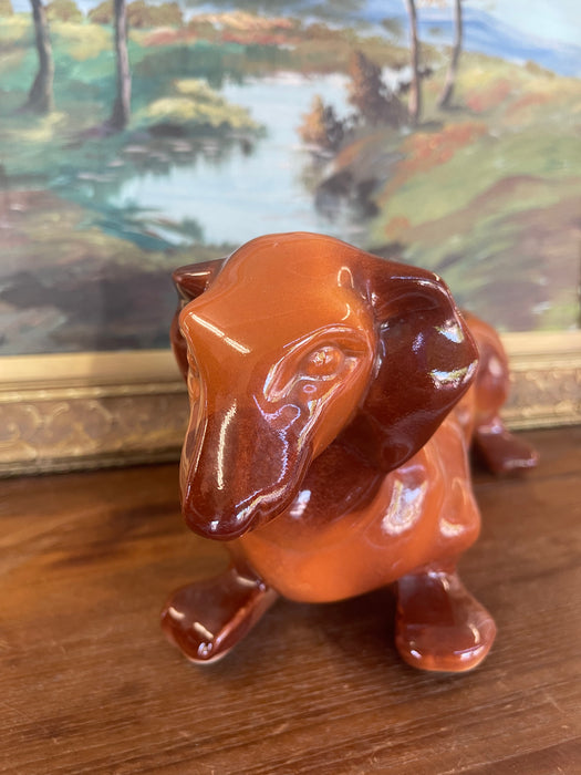 Vintage Hull Pottery Dachshund Planter, Mid-Century Ceramic Dog Figurine, USA