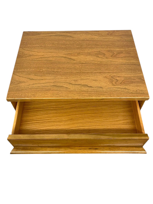 Vintage Mid-Century Modern Nightstand with Drawer and Open Shelf