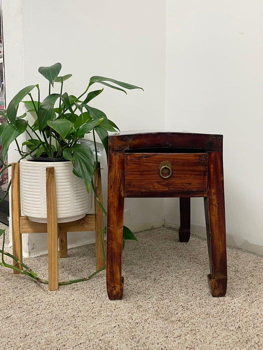 Vintage Accent Table in Style of Chinese Distressed Elm Wood Table