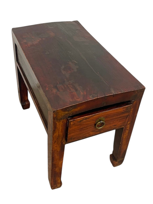 Vintage Accent Table in Style of Chinese Distressed Elm Wood Table