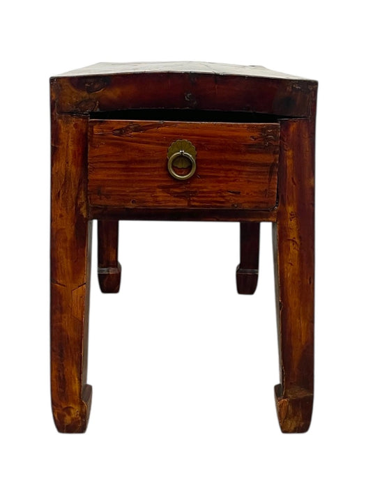 Vintage Accent Table in Style of Chinese Distressed Elm Wood Table