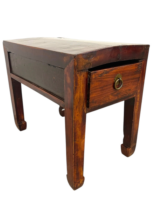 Vintage Accent Table in Style of Chinese Distressed Elm Wood Table