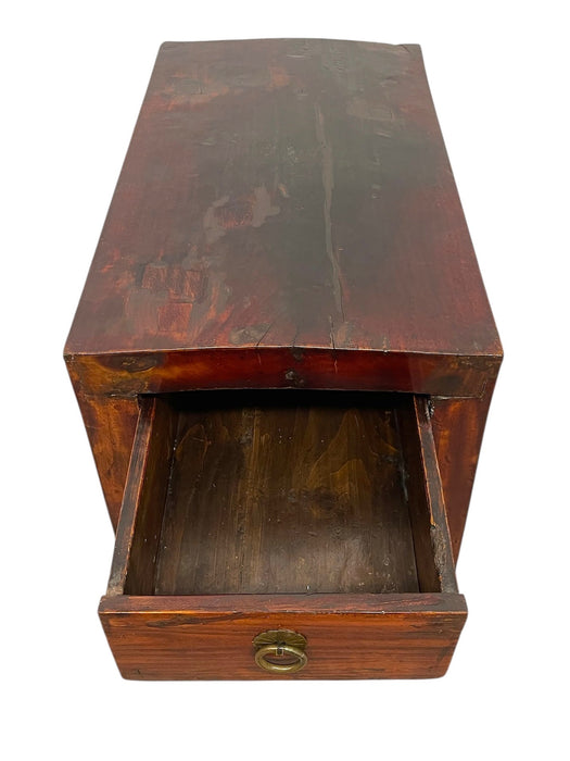 Vintage Accent Table in Style of Chinese Distressed Elm Wood Table
