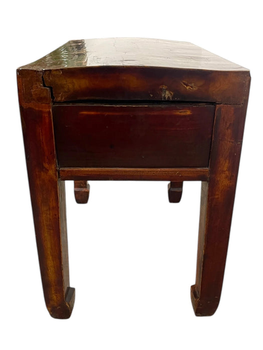 Vintage Accent Table in Style of Chinese Distressed Elm Wood Table