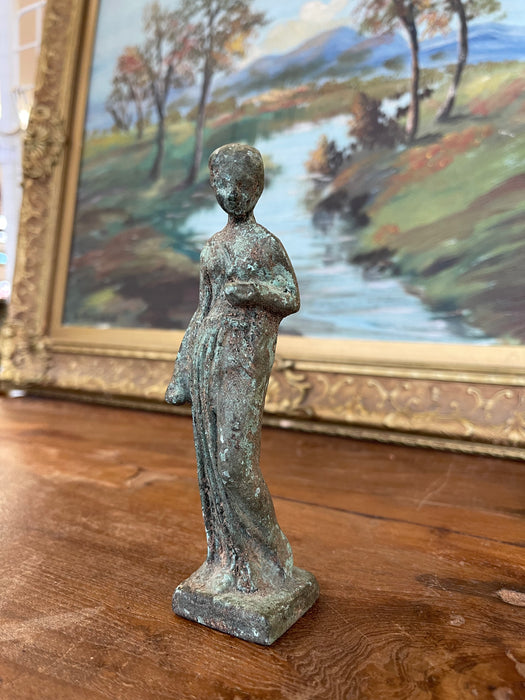 Figurine of a Standing Female Figure in Classical Style with Aged Patina