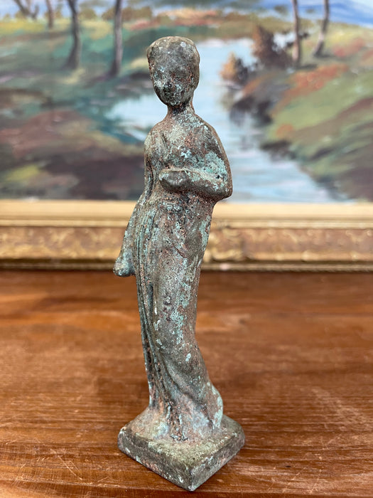 Figurine of a Standing Female Figure in Classical Style with Aged Patina