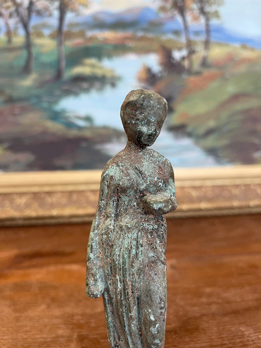 Figurine of a Standing Female Figure in Classical Style with Aged Patina