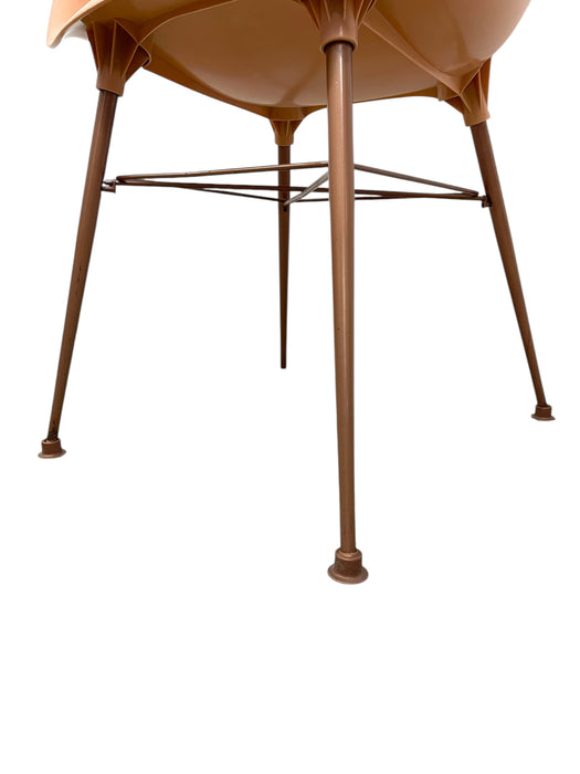 Vintage Armchair in Salmon Pink on Bronze Toned Eiffel Base