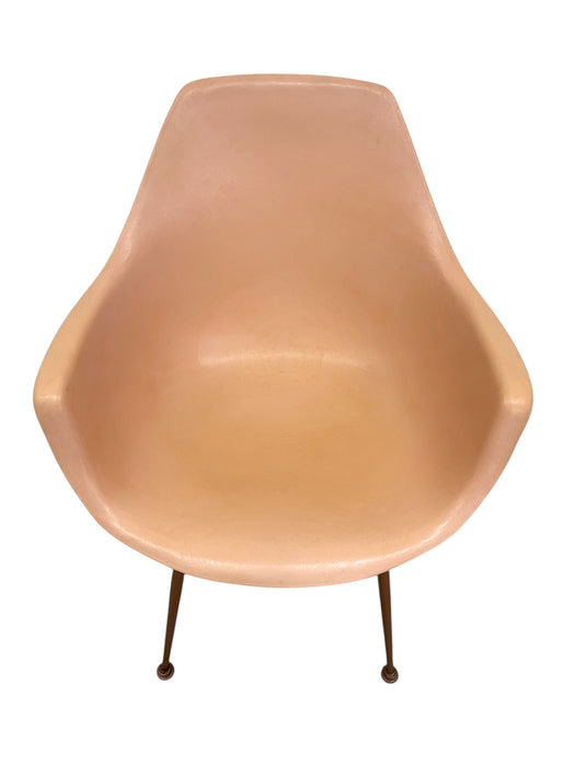 Vintage Armchair in Salmon Pink on Bronze Toned Eiffel Base