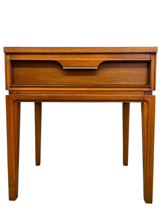 Vintage Mid Century Modern Walnut 1-Drawer Side Table by Basic Witz