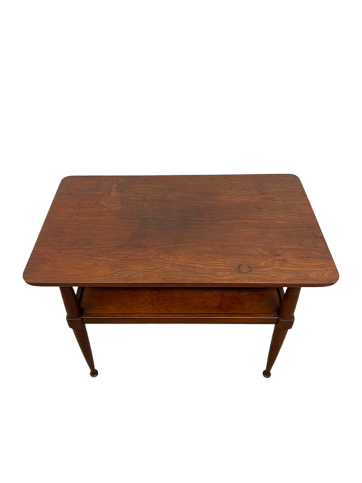 Vintage Mid Century Modern Two-Tier Side Table with tapered legs