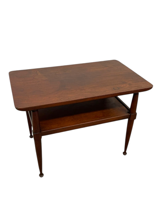 Vintage Mid Century Modern Two-Tier Side Table with tapered legs