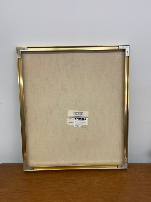 Framed Landscape Print by Dody Vegvary-Mid-20th Century Minimalist Countryside