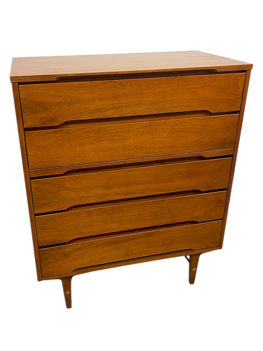 Vintage Mid Century Modern 4-Drawer Highboy Dresser by Stanley Furniture