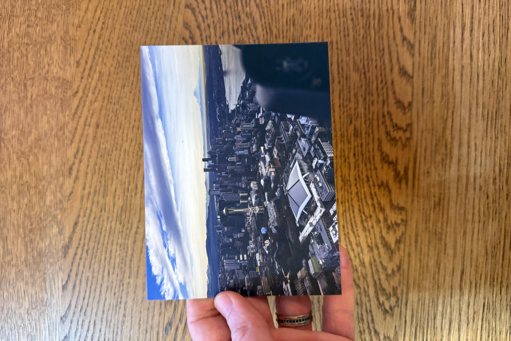 Seattle Aerial View Sunset 6 x 4 Postcard