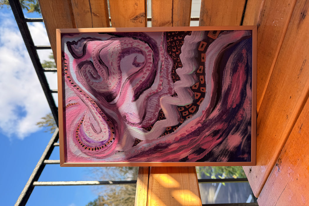 A Tangled Twist - Original Artwork - Framed Mixed Media Art for Home