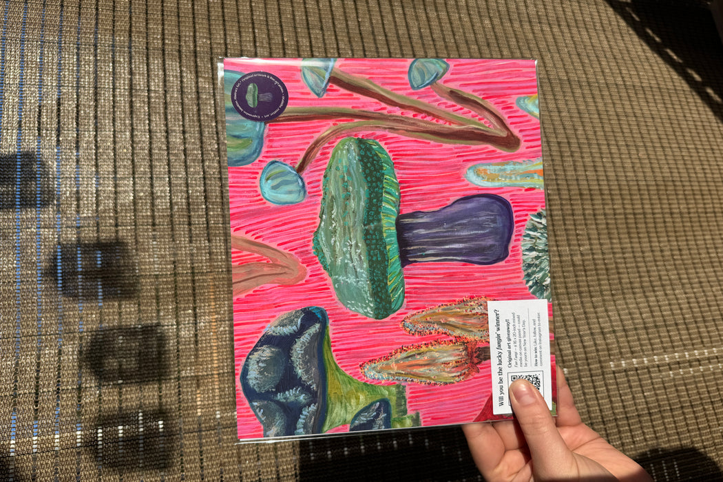 Fun Fungi - Limited Edition Fine Art Print - Pink Artwork - Nature Art for Home Decor