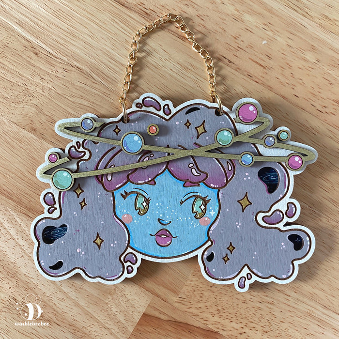 Pastel Space Babe - Laser Engraved Wood Art