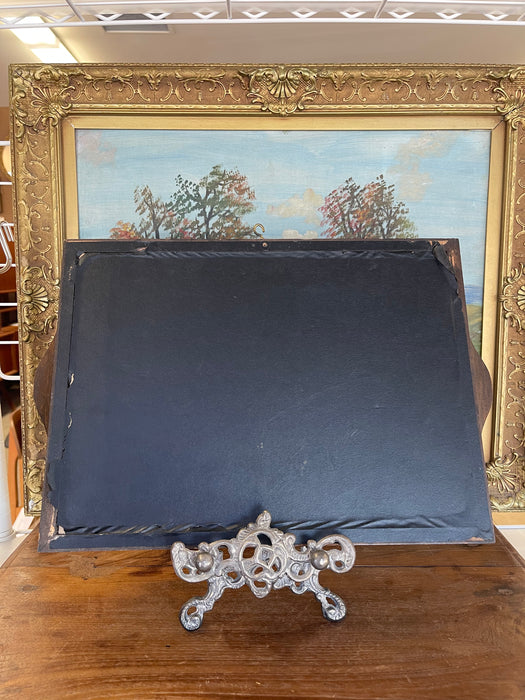 Likely Antique Arts and Crafts Wall Mirror with Carved Wood Frame and Original Glass