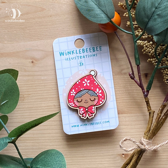 Little Witch - Laser Engraved Wood Pin