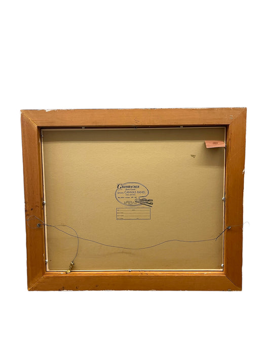 Mid-20th Century Oil Painting "Woods" by Del Kay - Pacific Northwest Forest Landscape