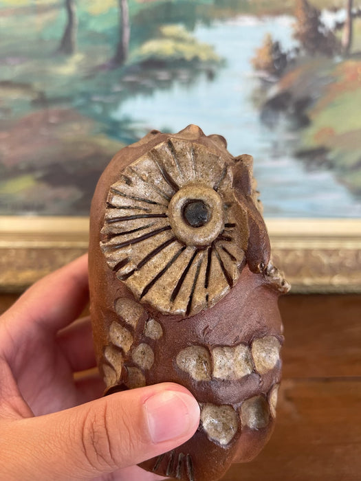 Mid-Century Handcrafted Studio Pottery Owl Sculpture with Textured Glaze
