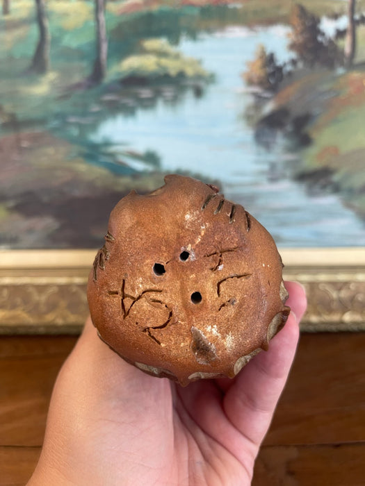 Mid-Century Handcrafted Studio Pottery Owl Sculpture with Textured Glaze